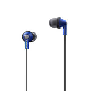 パナソニック　Panasonic 有線イヤホン カナル型 ［リモコン・マイク対応/ φ3.5mm ミニプラグ］ ブルー RP-HJE150M-A