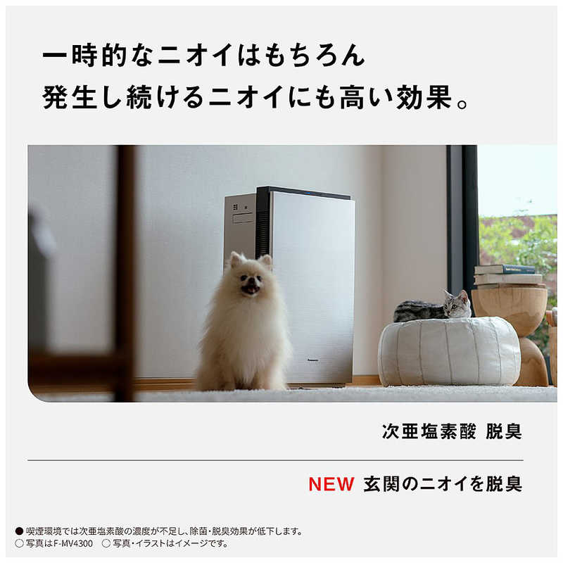 パナソニック　Panasonic パナソニック　Panasonic 次亜塩素酸 空間除菌脱臭機 ジアイーノ 空気清浄:18畳まで ホワイト F-ML4000B-W F-ML4000B-W