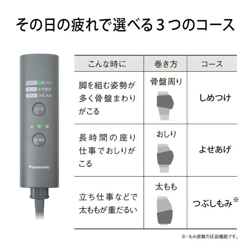 パナソニック　Panasonic パナソニック　Panasonic エアーマッサージャー 骨盤おしりリフレ 骨盤リフレ ライトグレー EW-RA170-H EW-RA170-H