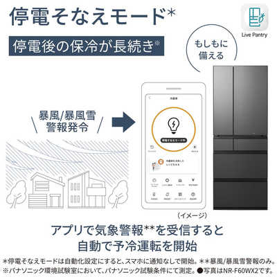 パナソニック Panasonic 冷蔵庫 6ドア 650L フレンチドア(観音開き) WX