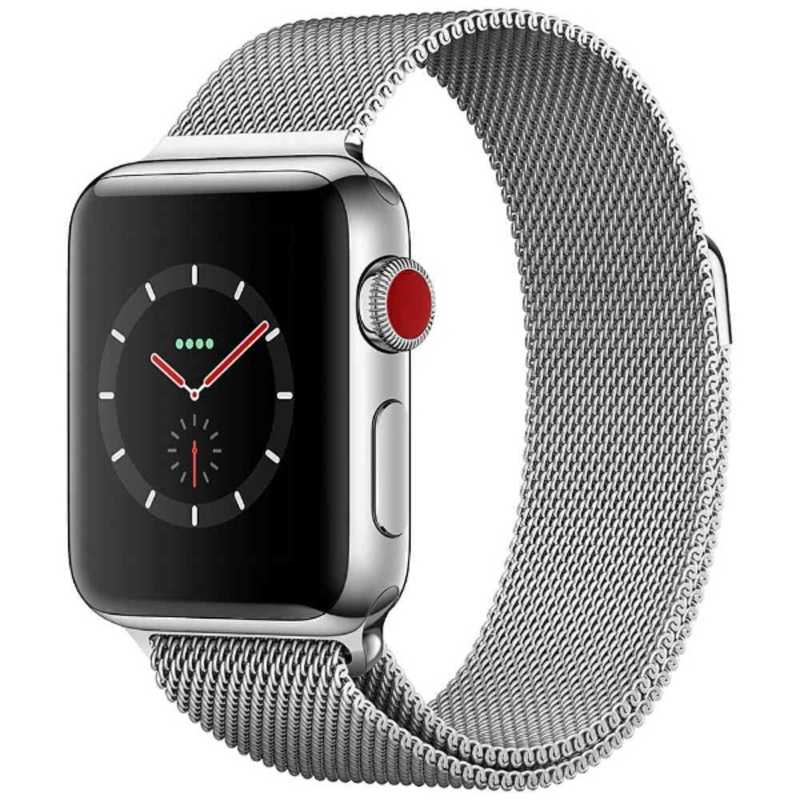 アップル アップル Apple Watch Series 3（GPS + Cellularモデル） 38mm ステンレススチールケースとミラネーゼループ　MR1N2J/A MR1N2JA MR1N2JA