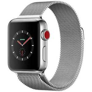 アップル Apple Watch Series 3（GPS + Cellularモデル） 38mm ステンレススチールケースとミラネーゼループ　MR1N2J/A MR1N2JA