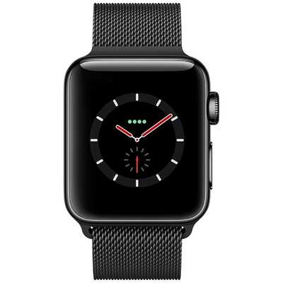 アップル Apple Watch Series 3(GPS+Cellularモデル) 38mm MR1Q2J/A  スペｰスブラックステンレススチｰルケｰスとスペｰスブラックミラネｰゼルｰプ