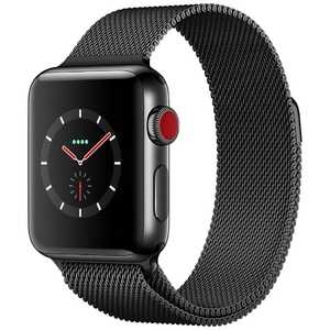 アップル Apple Watch Series 3(GPS+Cellularモデル) 38mm MR1Q2J/A スペｰスブラックステンレススチｰルケｰスとスペｰスブラックミラネｰゼルｰプ 