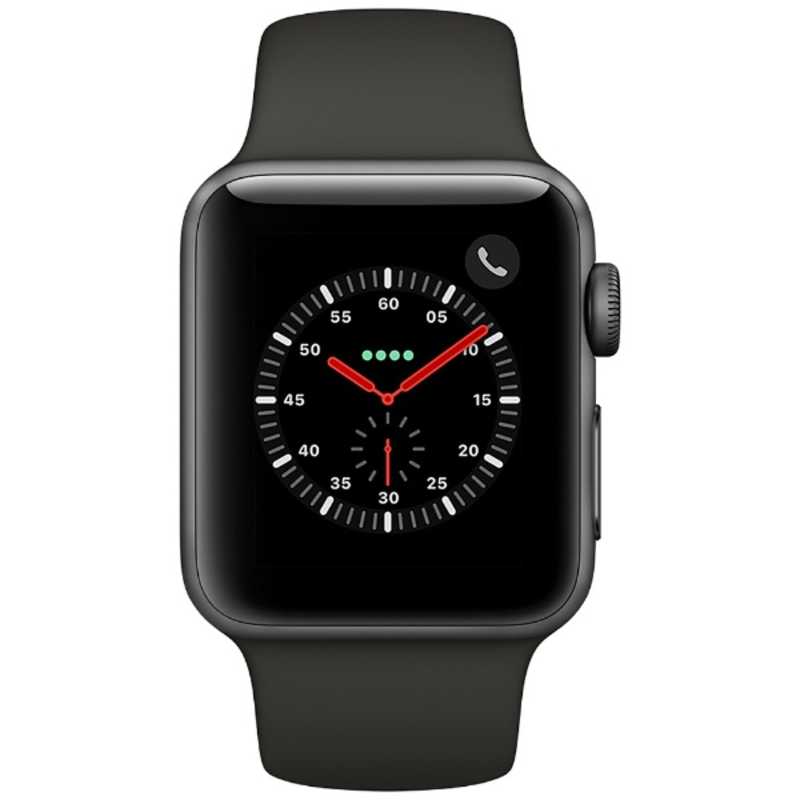 アップル アップル Apple Watch Series 3(GPS+Cellularモデル) 38mm MR2Y2J/A スペｰスグレイアルミニウムケｰスとグレイスポｰツバンド  MR2Y2J/A スペｰスグレイアルミニウムケｰスとグレイスポｰツバンド 