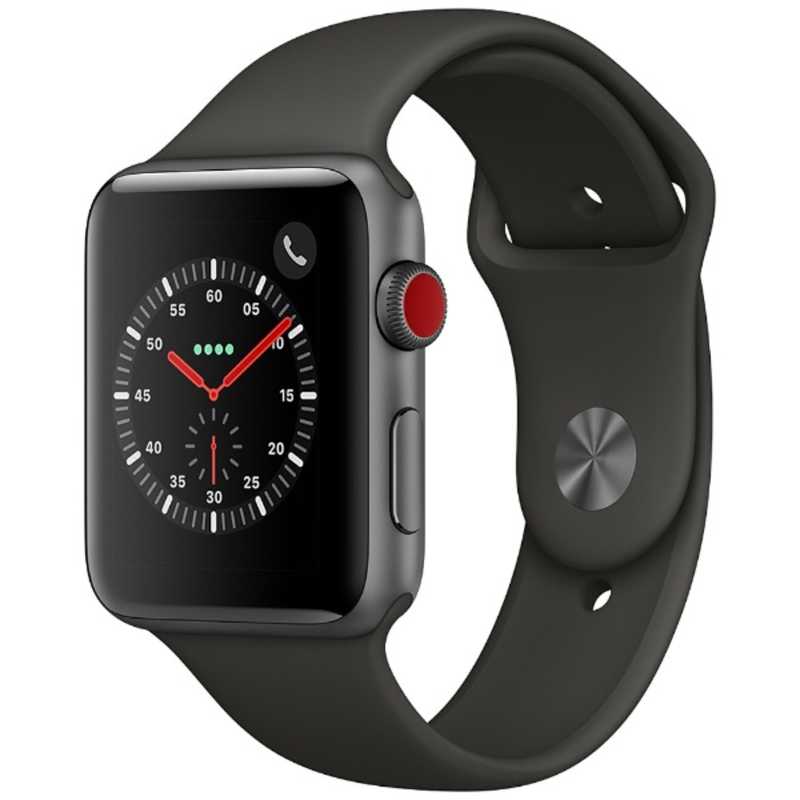 アップル アップル Apple Watch Series 3（GPS + Cellularモデル） 42mm スペースグレイアルミニウムケースとグレイスポーツバンド　MR302J/A MR302JA MR302JA