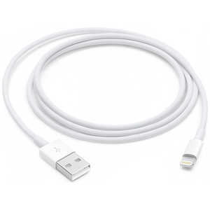 アップル 【純正】 iPad / iPad mini / iPhone / iPod対応　Lightning ⇔ USB2.0ケーブル 充電・転送  （1m・ホワイト） MQUE2AM/A　ホワイト MQUE2AMA