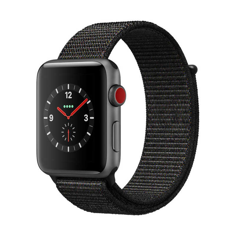 アップル アップル Apple Watch Series 3（GPS + Cellularモデル）- 42mmスペースグレイアルミニウムケースとブラックスポーツループ　MRQH2J/A MRQH2JA MRQH2JA
