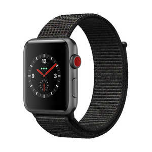 アップル Apple Watch Series 3（GPS + Cellularモデル）- 42mmスペースグレイアルミニウムケースとブラックスポーツループ　MRQH2J/A MRQH2JA