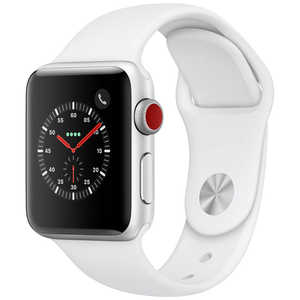 アップル Apple Watch Series 3（GPS + Cellularモデル）- 38mmシルバーアルミニウムケースとホワイトスポーツバンド MTGN2JA