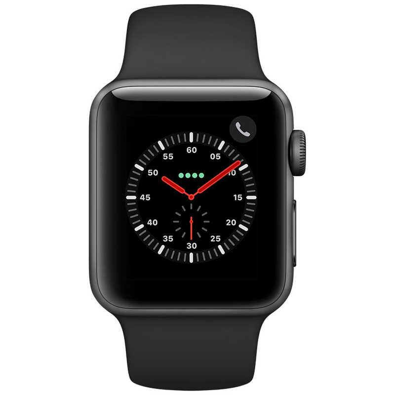 アップル アップル Apple Watch Series 3（GPS + Cellularモデル）- 38mmスペースグレイアルミニウムケースとブラックスポーツバンド MTGP2JA MTGP2JA