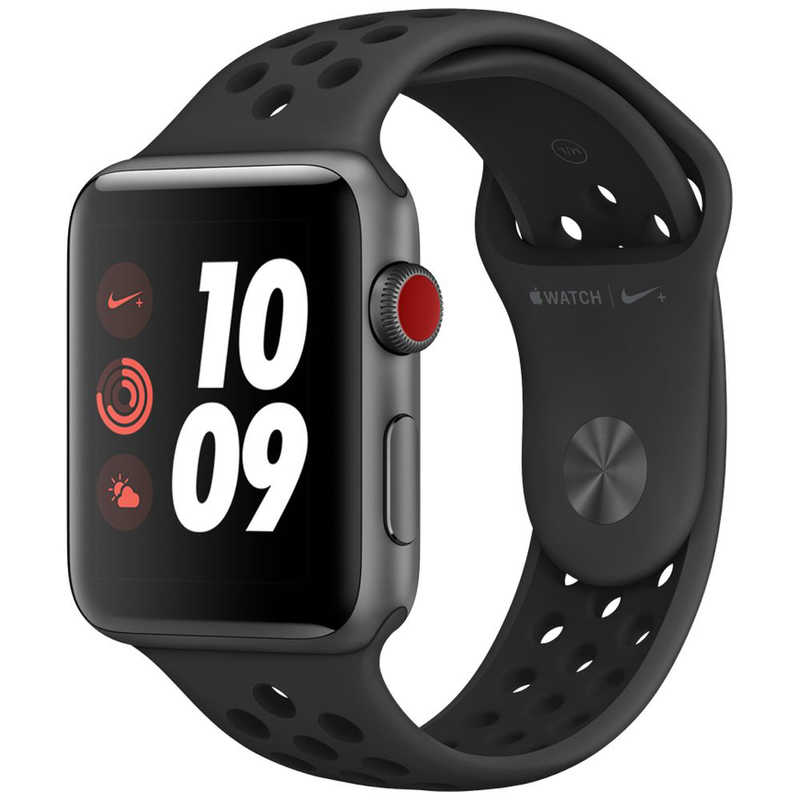 アップル アップル Apple Watch Nike+ Series 3(GPS + Cellularモデル) MTH42JA 42mmスペｰスグレイアルミニウムケｰスとアンスラサイト/ブラックNikeスポｰツバンド MTH42JA 42mmスペｰスグレイアルミニウムケｰスとアンスラサイト/ブラックNikeスポｰツバンド