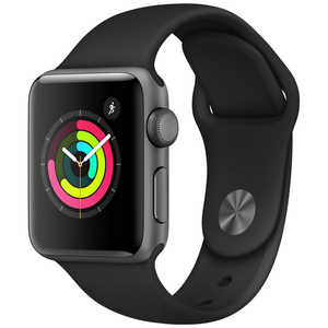 アップル Apple Watch Series 3（GPSモデル） 38mmスペースグレイアルミニウムケースとブラックスポーツバンド MTF02J/A