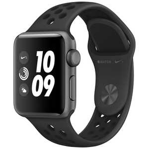 アップル Apple Watch Nike+ Series 3（GPSモデル）- 38mmスペースグレイアルミニウムケースとアンスラサイト/ブラックNikeスポーツバンド MTF12JA