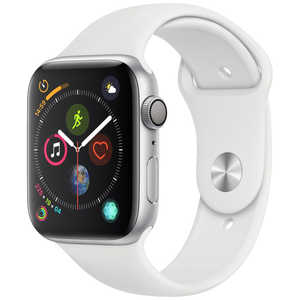 アップル Apple Watch Series 4（GPSモデル）- 44mm シルバーアルミニウムケースとホワイトスポーツバンド MU6A2JA