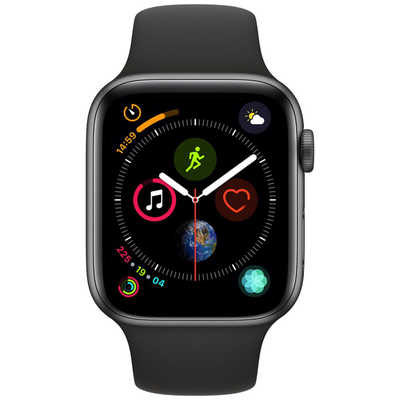 アップル Apple Watch Series 4（GPSモデル）- 44mm スペースグレイアルミニウムケースとブラックスポーツバンド MU6D2JA