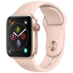 アップル Apple Watch Series 4（GPS + Cellularモデル）- 40mm ゴールドアルミニウムケースとピンクサンドスポーツバンド MTVG2JA