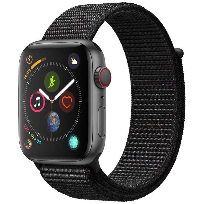 アップル アップル Apple Watch Series 4（GPS + Cellularモデル）- 44mm スペースグレイアルミニウムケースとブラックスポーツループ MTVV2JA MTVV2JA