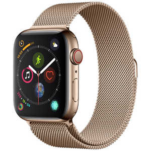 アップル Apple Watch Series 4（GPS + Cellularモデル）- 44mm ゴールドステンレススチールケースとゴールドミラネーゼループ MTX52JA