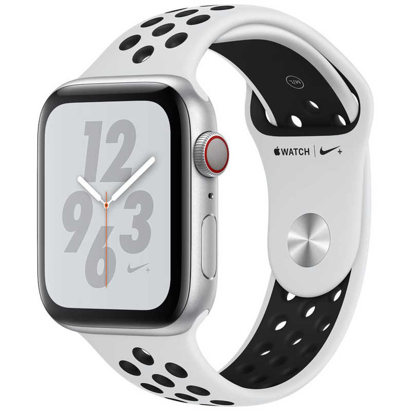 アップル アップル Apple Watch Nike+ Series 4（GPS + Cellularモデル）- 44mm シルバーアルミニウムケースとピュアプラチナム/ブラックNikeスポーツバンド MTXK2JA MTXK2JA