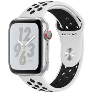 アップル Apple Watch Nike+ Series 4（GPS + Cellularモデル）- 44mm シルバーアルミニウムケースとピュアプラチナム/ブラックNikeスポーツバンド MTXK2JA
