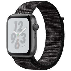 アップル Apple Watch Nike+ Series 4（GPSモデル）- 44mm スペースグレイアルミニウムケースとブラックNikeスポーツループ MU7J2JA