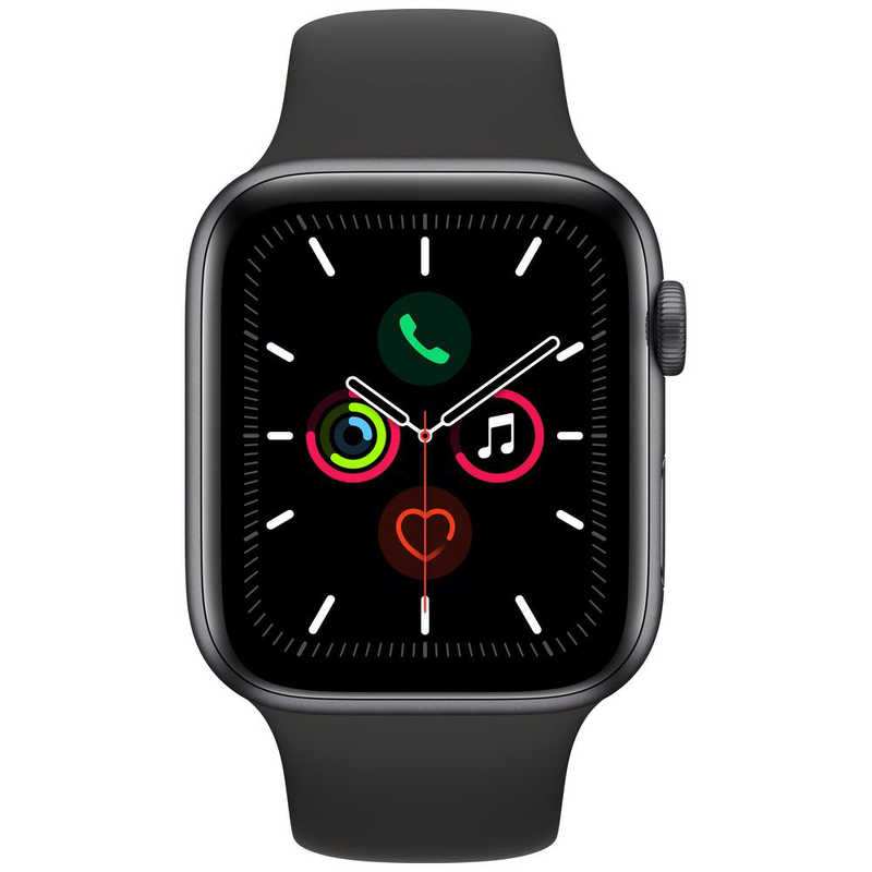 アップル Apple Watch Series 5(GPS + Cellularモデル)-  44mmスペｰスグレイアルミニウムケｰスとブラックスポｰツバンド - S/M & M/L MWWE2JA