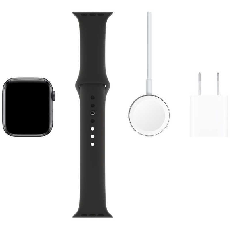 アップル Apple Watch Series 5(GPS + Cellularモデル)-  44mmスペｰスグレイアルミニウムケｰスとブラックスポｰツバンド - S/M & M/L MWWE2JA