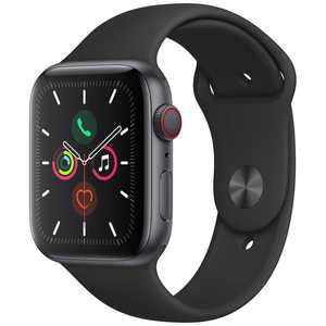 アップル Apple Watch Series 5(GPS + Cellularモデル)- 44mmスペｰスグレイアルミニウムケｰスとブラックスポｰツバンド - S/M & M/L MWWE2JA