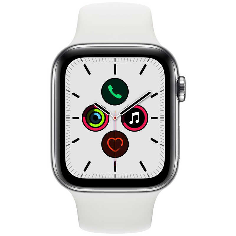 アップル アップル Apple Watch Series 5(GPS + Cellularモデル)- 44mmステンレススチｰルケｰスとホワイトスポｰツバンド - S/M & M/L MWWF2JA MWWF2JA