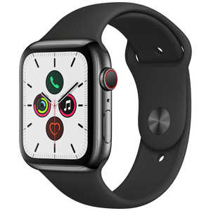 アップル Apple Watch Series 5(GPS + Cellularモデル)- 44mmスペｰスブラックステンレススチｰルケｰスとブラックスポｰツバンド - S/M & M/L MWWK2JA