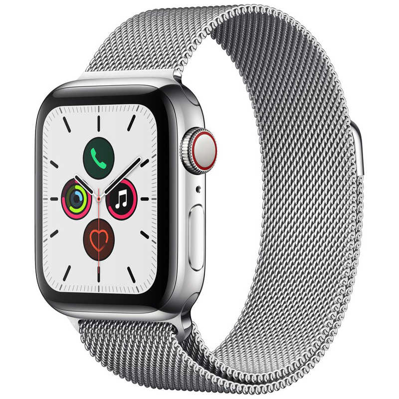 アップル Apple Watch Series 5(GPS + Cellularモデル)- 40mmステンレススチールケースとミラネーゼループ  MWX52JA