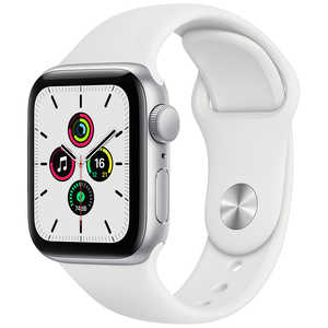 アップル Apple Watch SE(GPSモデル) 40mmシルバｰアルミニウムケｰスとホワイトスポｰツバンド レギュラｰ MYDM2J/A
