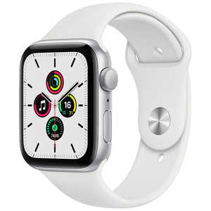 アップル Apple Watch SE(GPSモデル) 44mmシルバｰアルミニウムケｰスとホワイトスポｰツバンド レギュラｰ MYDQ2J/A