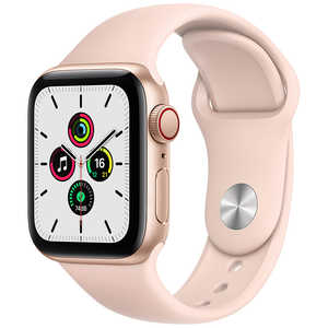 アップル アップルウォッチ Apple Watch SE(GPS + Cellularモデル) 40mmゴｰルドアルミニウムケｰスとピンクサンドスポｰツバンド レギュラｰ MYEH2J/A