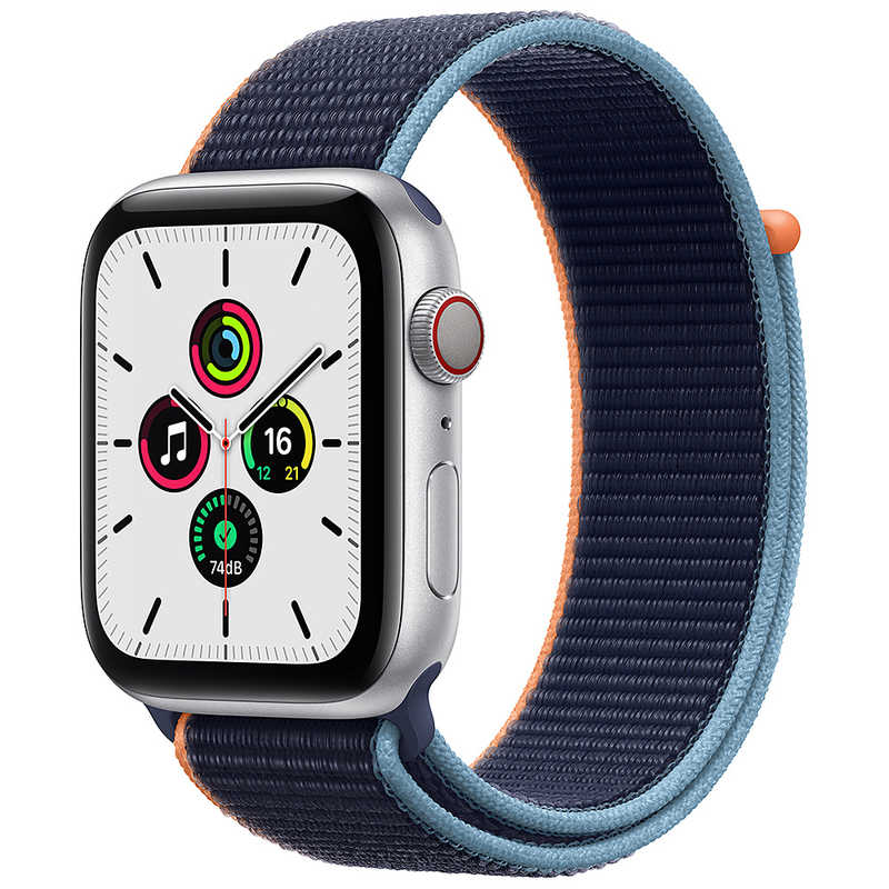 アップル アップル アップルウォッチ Apple Watch SE (GPS + Cellularモデル) 44mmシルバーアルミニウムケースとディープネイビースポーツループ MYEW2J/A 44mmシルバーアルミニウムケースとディープネイビースポーツループ MYEW2J/A