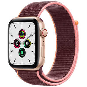 アップル アップルウォッチ Apple Watch SE (GPS + Cellularモデル)  44mmゴールドアルミニウムケースとプラムスポーツループ ゴールドアルミニウム MYEY2J/A