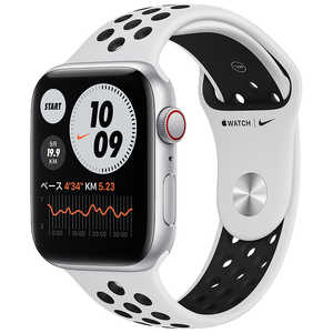 アップル アップルウォッチ Apple Watch Nike SE (GPS + Cellularモデル) 44mmシルバーアルミニウムケースとピュアプラチナム/ブラックNikeスポーツバンド レギュラー MG083J/A
