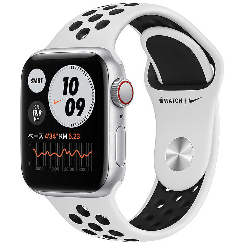 アップル アップル アップルウォッチ Apple Watch Nike SE (GPS + Cellularモデル) 40mmシルバーアルミニウムケースとピュアプラチナム/ブラックNikeスポーツバンド レギュラー MYYW2J/A 40mmシルバーアルミニウムケースとピュアプラチナム/ブラックNikeスポーツバンド レギュラー MYYW2J/A