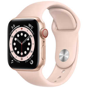 アップル アップルウォッチ Apple Watch Series 6 (GPS + Cellularモデル) 40mmゴールドアルミニウムケースとピンクサンドスポーツバンド レギュラー M06N3J/A 
