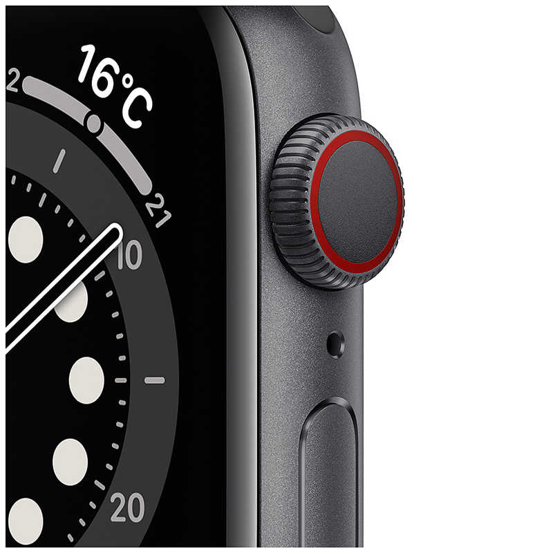 アップル アップルウォッチ Apple Watch Series 6 (GPS + Cellularモデル)  40mmスペースグレイアルミニウムケースとブラックスポーツバンド - レギュラー スペースグレイアルミニウム M06P3J/A
