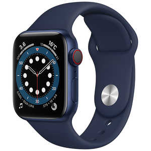 アップル アップルウォッチ Apple Watch Series 6 (GPS + Cellularモデル) 40mmケースとディープネイビースポーツバンド レギュラー M06Q3J/A【6月27日(月)８時59分まで コジダイナマイト開催中！】