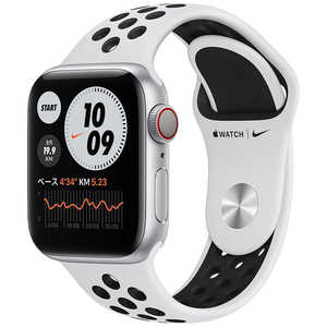 アップル アップルウォッチ Apple Watch Nike Series 6 (GPS+Cellularモデル) 40mmシルバーアルミニウムケースとピュアプラチナム/ブラックNikeスポーツバンド - レギュラー シルバーアルミニウム M07C3J/A