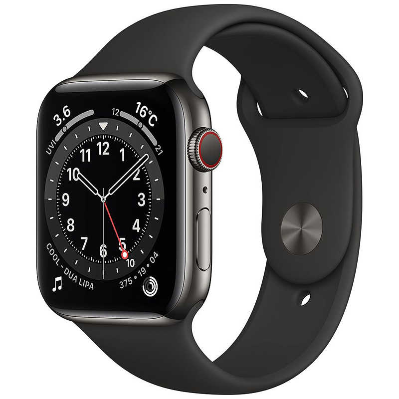 アップル アップル アップルウォッチ Apple Watch Series 6 (GPS+Cellularモデル) 44mmグラファイトステンレススチールケースとブラックスポーツバンド - レギュラー グラファイトステンレススチール M09H3J/A 44mmグラファイトステンレススチールケースとブラックスポーツバンド - レギュラー グラファイトステンレススチール M09H3J/A