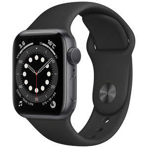 アップル Apple Watch Series 6(GPSモデル) 40mmスペｰスグレイアルミニウムケｰスとブラックスポｰツバンド レギュラｰ MG133J/A