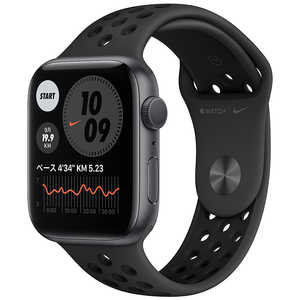 アップル Apple Watch Nike Series 6(GPSモデル) 44mmスペｰスグレイアルミニウムケｰスとアンスラサイト/ブラックNikeスポｰツバンド レギュラｰ MG173J/A