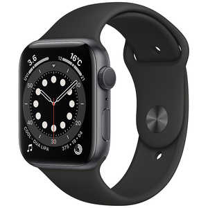 アップル アップルウォッチ Apple Watch Series 6 (GPSモデル) 44mmスペースグレイアルミニウムケースとブラックスポーツバンド レギュラー M00H3J/A 