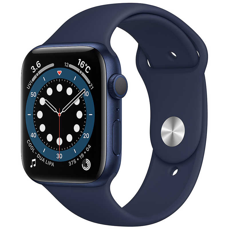 アップル アップル アップルウォッチ Apple Watch Series 6 (GPSモデル) 44mmブルーアルミニウムケースとディープネイビースポーツバンド レギュラー M00J3J/A 44mmブルーアルミニウムケースとディープネイビースポーツバンド レギュラー M00J3J/A