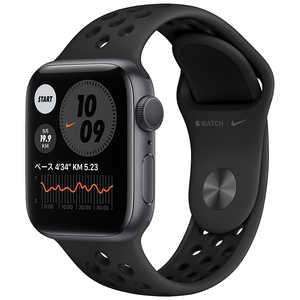 アップル Apple Watch Nike Series 6(GPSモデル) 40mmスペｰスグレイアルミニウムケｰスとアンスラサイト/ブラックNikeスポｰツバンド レギュラｰ M00X3J/A