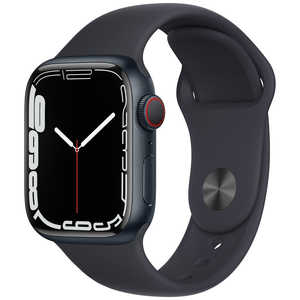 アップル Apple Watch Series 7（GPS+Cellularモデル）- 41mmミッドナイトアルミニウムケースとミッドナイトスポーツバンド - レギュラー MKHQ3JA